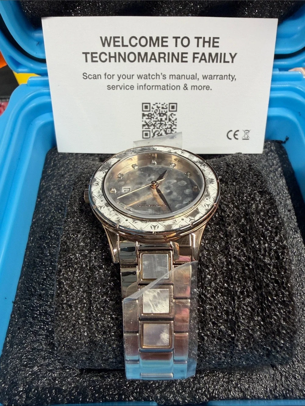 Technomarine Silver Stainless Steel Watch with Mother-of-Pearl Dial